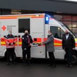 v.l.n.r.: R. Tenholt(Sparkasse Westmünsterland), M. Hofmann(Leiter Rettungsdienst DRK-KV Coesfeld), J. Hegmann(stellv. Rotkreuzleiter, DRK Senden), S. Täger(Bürgermeister Gemeinde Senden), G. Schulze-Bisping(Beresa GmbH), A. Holz(1. Vorsitzender, DRK Senden). Foto: A. Krüskemper(DRK Senden)